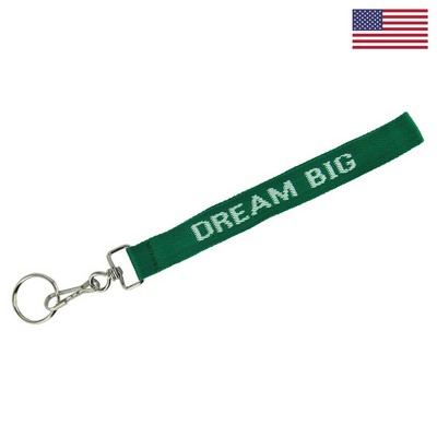 6-1/2" Woven Key Strap w/ Swivel Snap & Split Ring - "Platinum" Weave