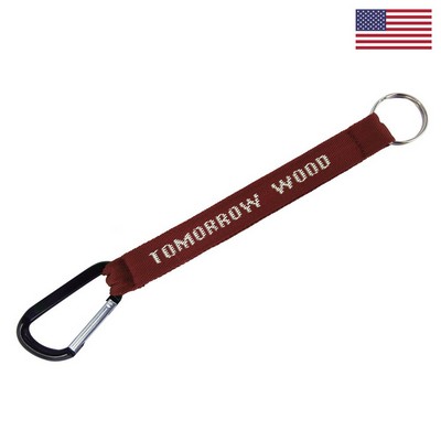 6-1/2" Woven Key Strap w/ Carabiner - "Platinum" Weave