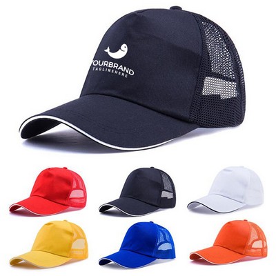 Promotional Unstructured Cotton Mesh Back Cap Trucker Cap