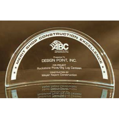 6"X12"X3/8" Clear Half Moon