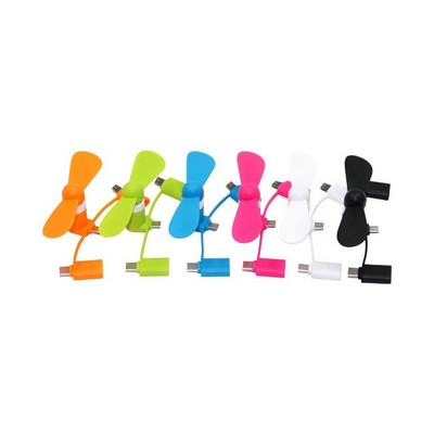 Portable mini fans for cell phone, power bank, tablet and more