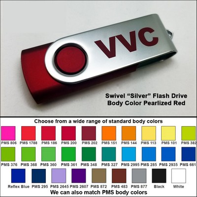 Swivel Flash Drive - 64 GB Memory - Body Pearlized Red