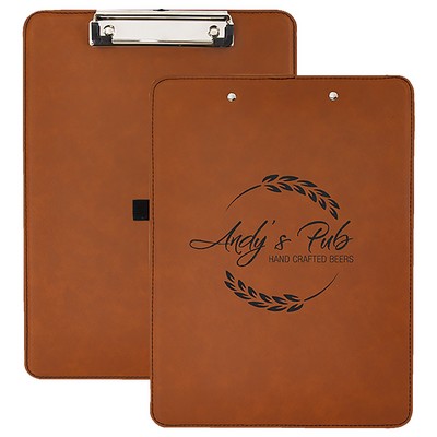 Rawhide Brown Laser Engraved Leatherette Clipboard