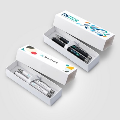Bowie Softy Ballpoint & Rollerball Gift Set on Pens and Box - Full-Color Inkjet