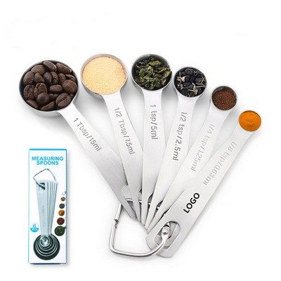 6-Piece Stainless Steel Measuring Spoons Set