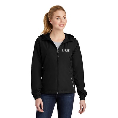 Sport-Tek® Women's Colorblock Hooded Raglan Jacket