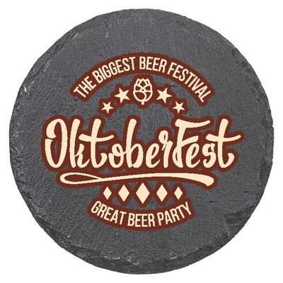 4" Round Slate Coaster