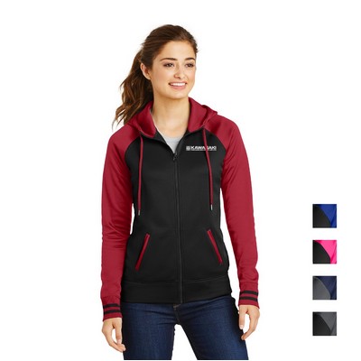 Sport-Tek® Women's Sport-Wick® Varsity Fleece Full-Zip Hooded Embroidered Jacket