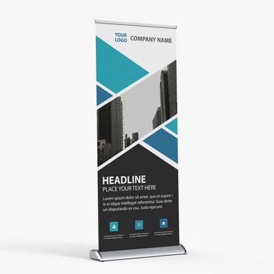 Full Color Digitally Printed-Deluxe Retractable Banner with Stand 33" x 81"- Double Sided