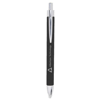 Black/Silver Leatherette Pen
