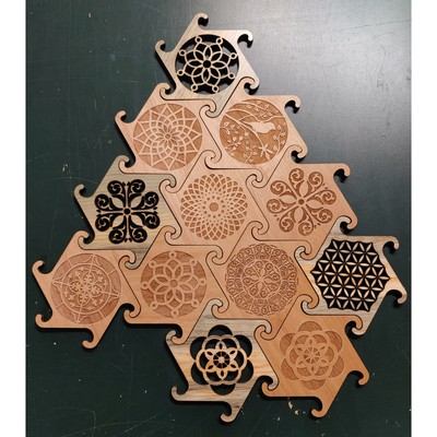 4" - Interlocking Wood MDF Cutout 4 Coaster Sets