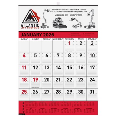 Contractor Calendar w/2 Color Imprint (18"x25")