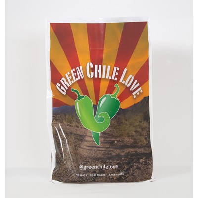 Digital Full Color White 2-Sided Plastic Bag w/2" Gusset (9"x 12"x 2")