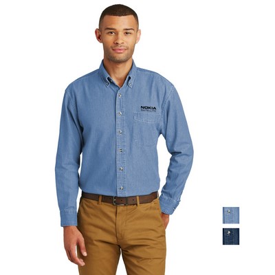 Port & Company® Long Sleeve Value Denim Shirt