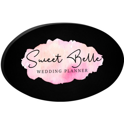 Black Oval Paper Weight (4"x 2 1/2"x 3/8") Full Color PhotoImage