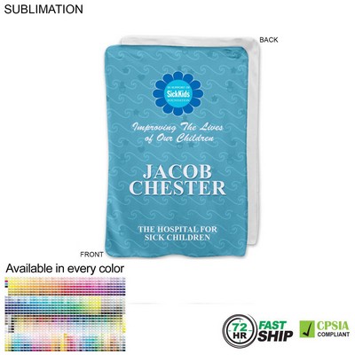 72 Hr Fast Ship - Ultra Soft and Smooth Microfleece Baby Blanket 30x40, Sublimated