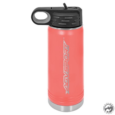 Powder Coated Coral Travel Water Bottle