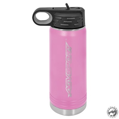 Powder Coated Light Purple Travel Water Bottle