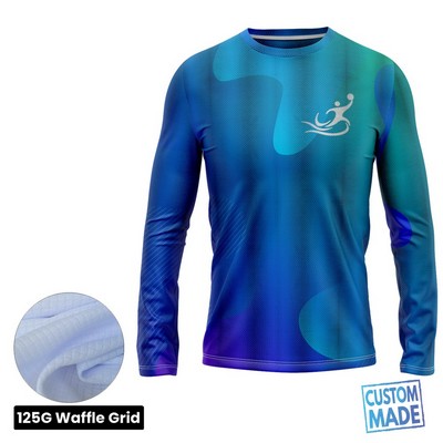 Unisex & Kids' Sublimation Long Sleeve T-Shirt - 125G Waffle