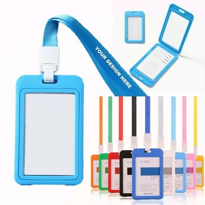 ID Badge Holders with Detachable Neck Lanyard Strap