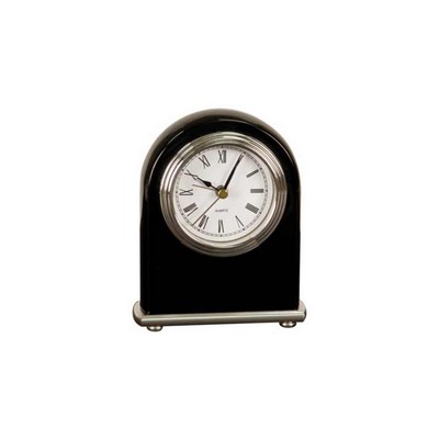 4" x 5" Black Piano Finish Arch Desk Clock