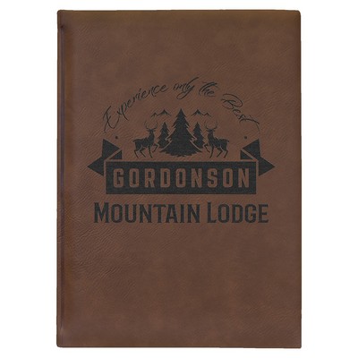 Laser Engraved Leatherette Unlined Journal (7"x 9.75")