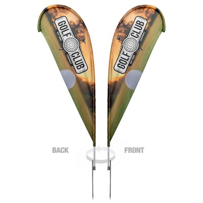 Teardrop Flag Double 15 ft Pole/spike base