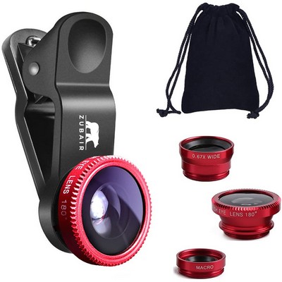 3 in 1 Universal Fish Eye Lens + Wide-Angle Lens + Macro Clip Camera Lens Kit for iPad iPhone Samsun