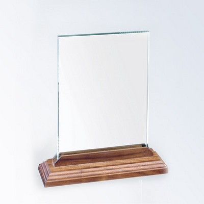Vertical Rectangle Award w/Beveled Walnut Base