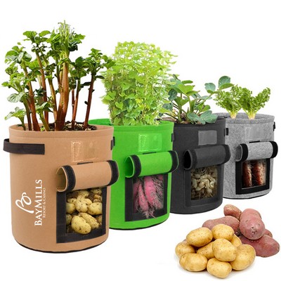 10 Gallon Garden Vegetables Planter Bags with Handles Harvest Window and Plant Label Pocket