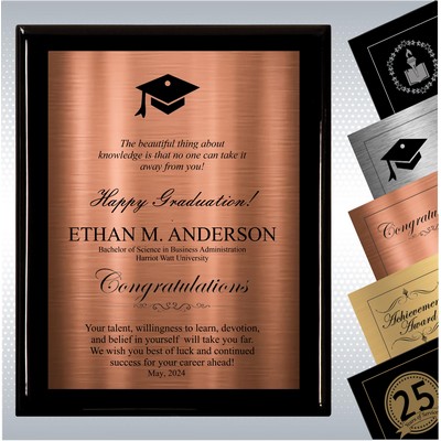 Black Piano Finish Wood Plaque Graduation Gift (7" x 9")