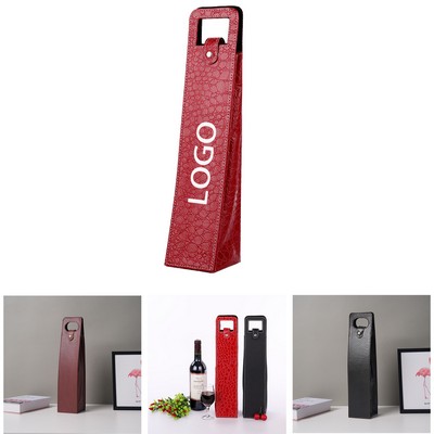 Pu Leather Reusable Wine Tote Bag