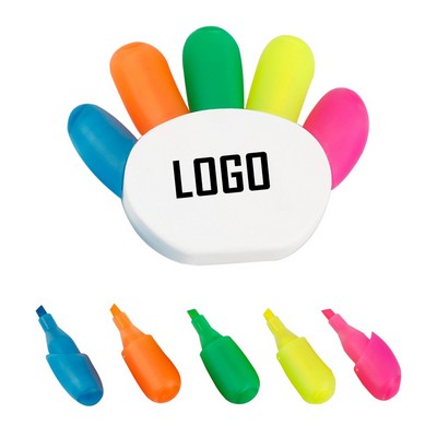 High Five Palm Shaped Highlighter w/5 Colors