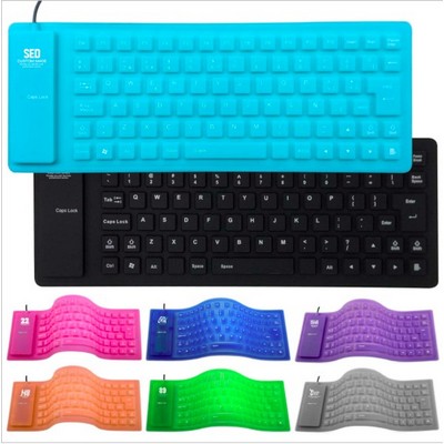 USB Wired Foldable Silicone Keyboard