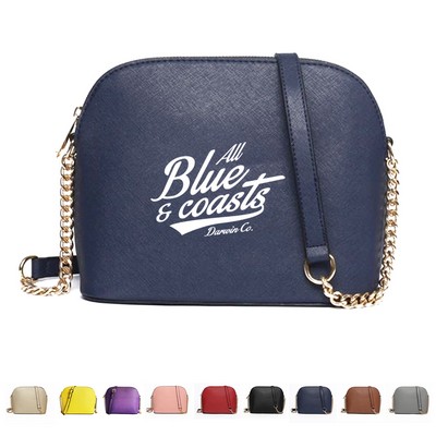 Leather Shoulder Chain Shell Bag