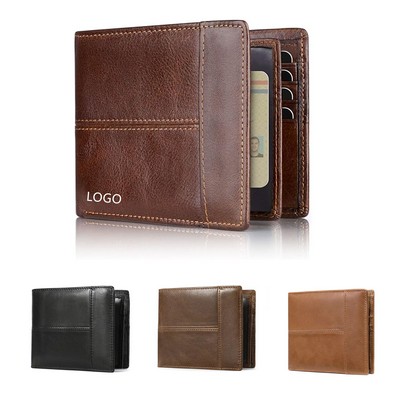 Mens Genuine Leather Wallets ID Window 16 Card Holders