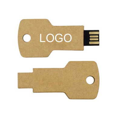 Recycled Kraft Paper Key Shape USB Flash Drive