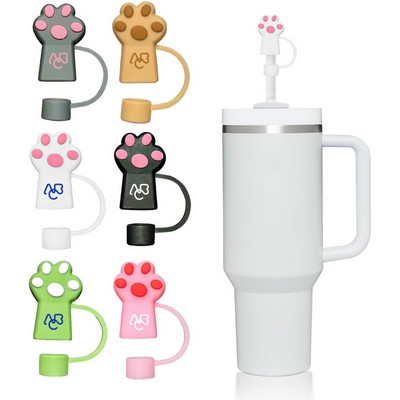 Cute Paw Dust-Proof Silicone Straw Toppers