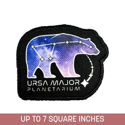 Custom Shape Sublimated Patch (Iron-On) Up To 7 Sq. In. w/ Embroidered Edge