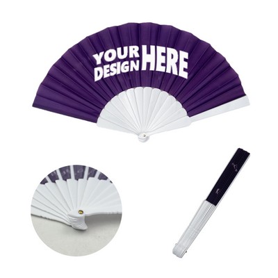 Custom Oxford Cloth Plastic Folding Fan