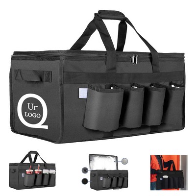 Food Fresh-Keeping Take-Away Cooler Bag W/ Drinking Holders