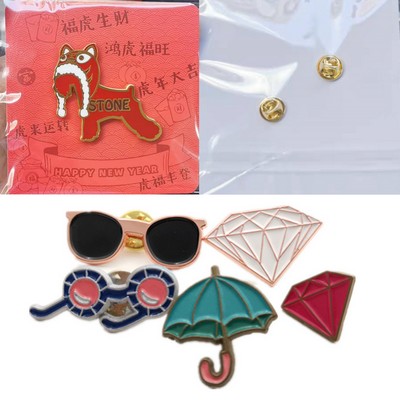 1" Hard Enamel Pins With Card Packing