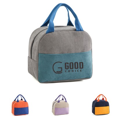 Corduroy Insulated Lunch Bag
