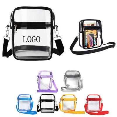 Transparent PVC Waterproof Square Messenger Bag
