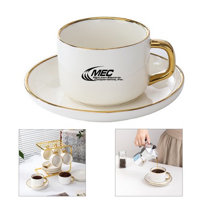 8 Oz. Ceramic Cup and Saucer Set