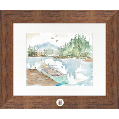 "Lake House I" Art Print W/ Color Medallion