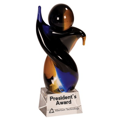 9.5" Twisted Body Art Glass