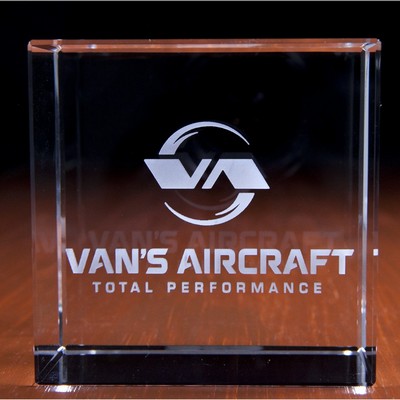Square Crystal Block Award (3" x 3" x 2")