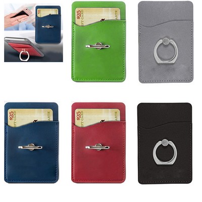 PU Leather Phone Finger Ring Buckle Bracket
