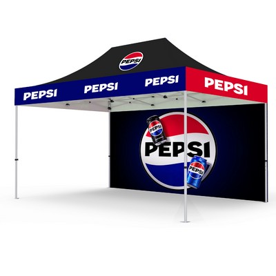 10' X 15' Tent W/ Full Color Canopy And Back Wall